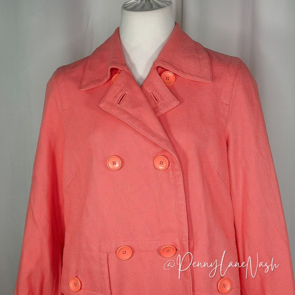 Banana Republic Double Breasted Peacoat Salmon Pink - Picture 5 of 11